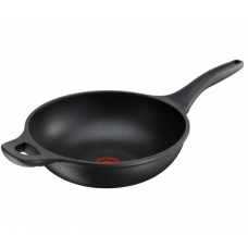 Вок Tefal Supreme Gusto, литой алюминий с антипригарным покрытием, черная 28 см